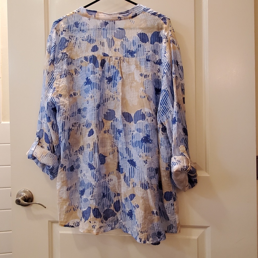 Ruby Rd. Mandarin Collar Button-Down Blouse - image 2